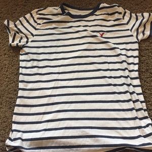 Navy Blue and White Stripe American Eagle Shirt